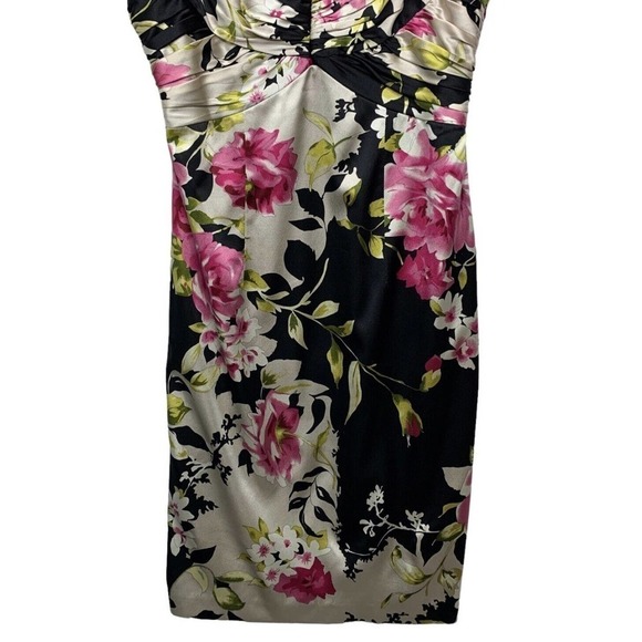 David Meister Silk Charmeuse Satin Dress Womens Sz 6 Ruched Bodice Stretch $605 - Picture 9 of 16